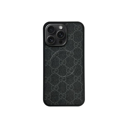 GG Designer Monogram MagSafe Case for iPhone 12-18 Pro & Pro Max