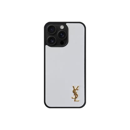 Luxury Phone Case with Gold Logo for iPhone 12-17