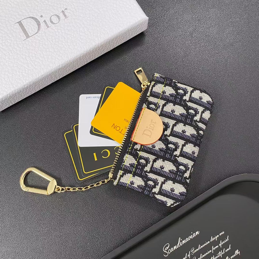Chic Monogram Mini Pouches with Keychain Clips
