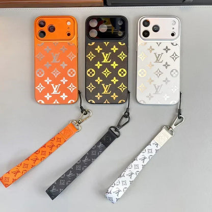 Premium LV Monogram Phone Case with Mini Strap For iPhone 14-18 Pro & Pro Max