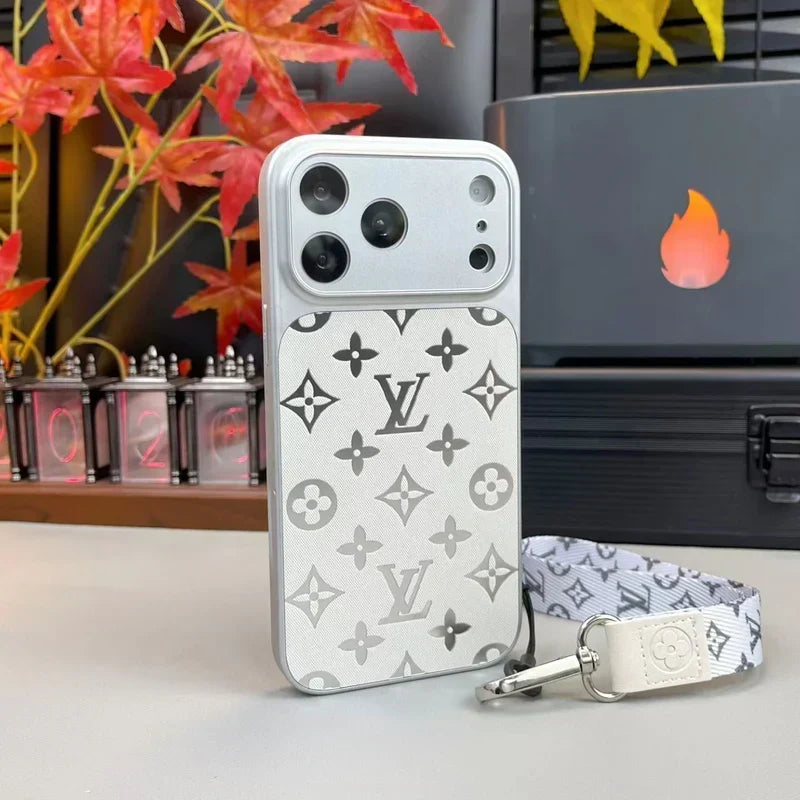 Premium LV Monogram Phone Case with Mini Strap For iPhone 14-18 Pro & Pro Max