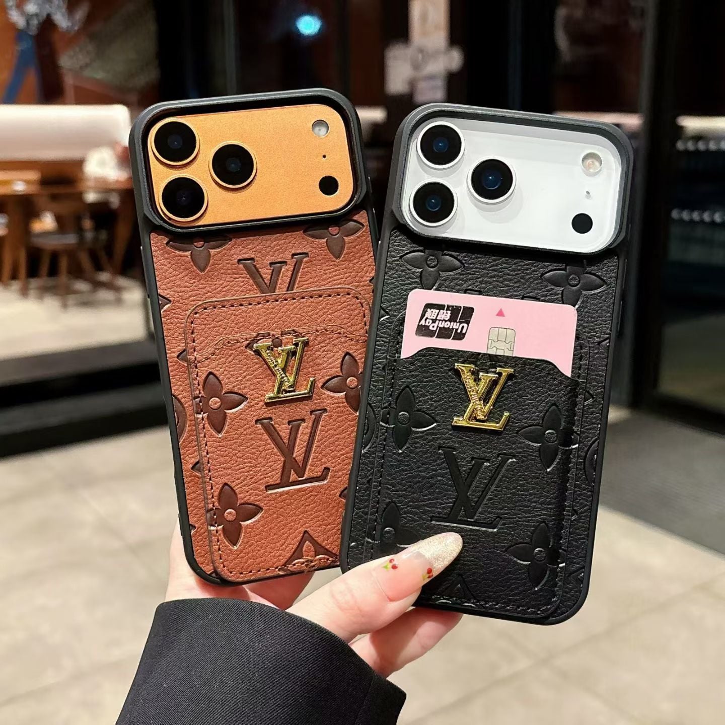 Premium Textured Case with Integrated Card Slot for iPhone 12-17 Series