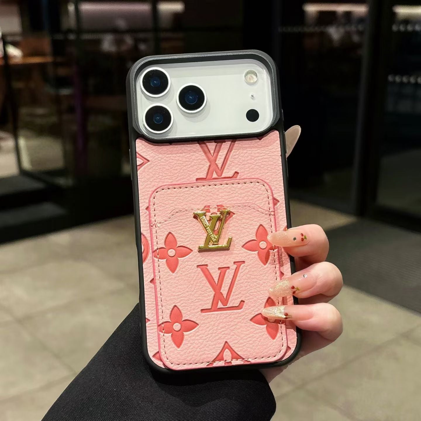 Premium Textured Case with Integrated Card Slot for iPhone 12-17 Series