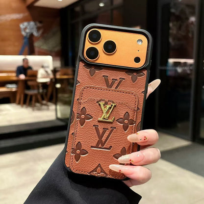 Premium Textured Case with Integrated Card Slot for iPhone 12-17 Series