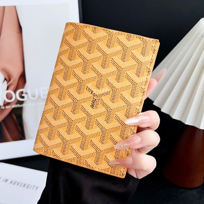 Elegant Goyardine Canvas Passport & Card Covers