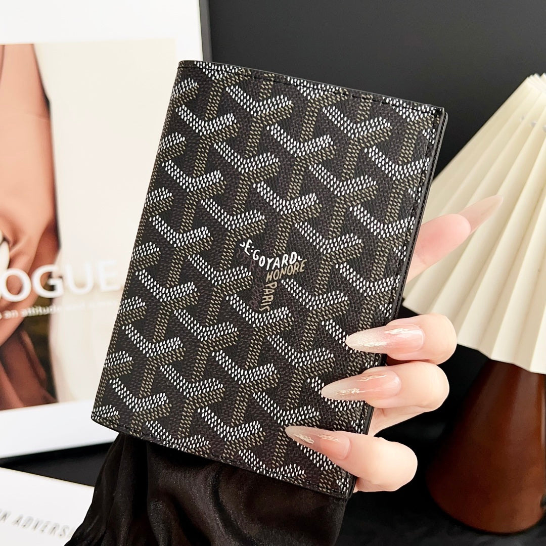Elegant Goyardine Canvas Passport & Card Covers