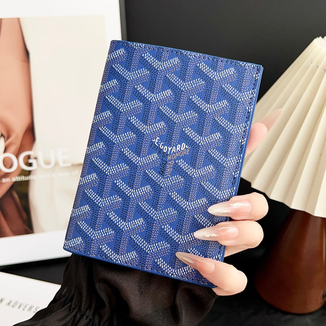 Elegant Goyardine Canvas Passport & Card Covers
