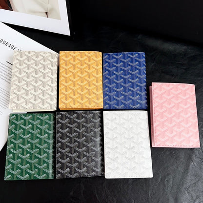 Elegant Goyardine Canvas Passport & Card Covers
