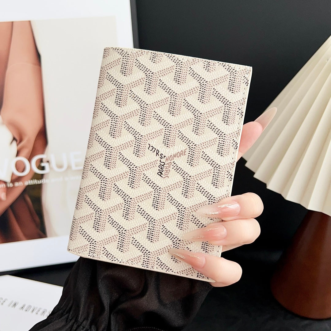 Elegant Goyardine Canvas Passport & Card Covers