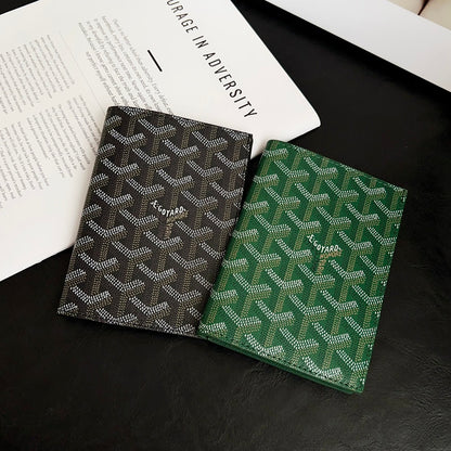 Elegant Goyardine Canvas Passport & Card Covers