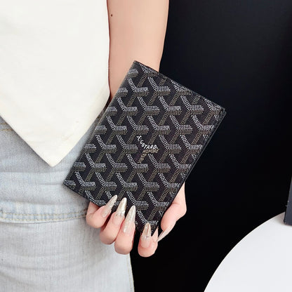 Elegant Goyardine Canvas Passport & Card Covers