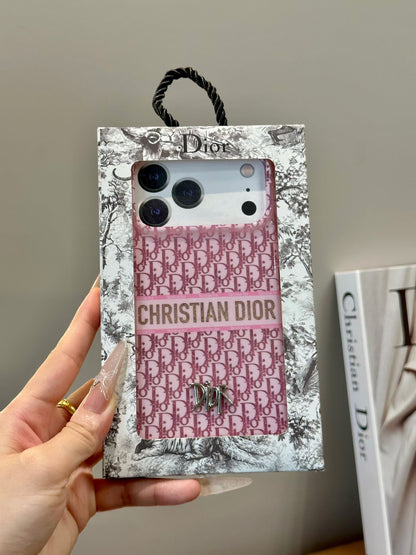 Luxury Dior Case Premium Designer Fabric For iPhone 12-18 Pro & Pro Max