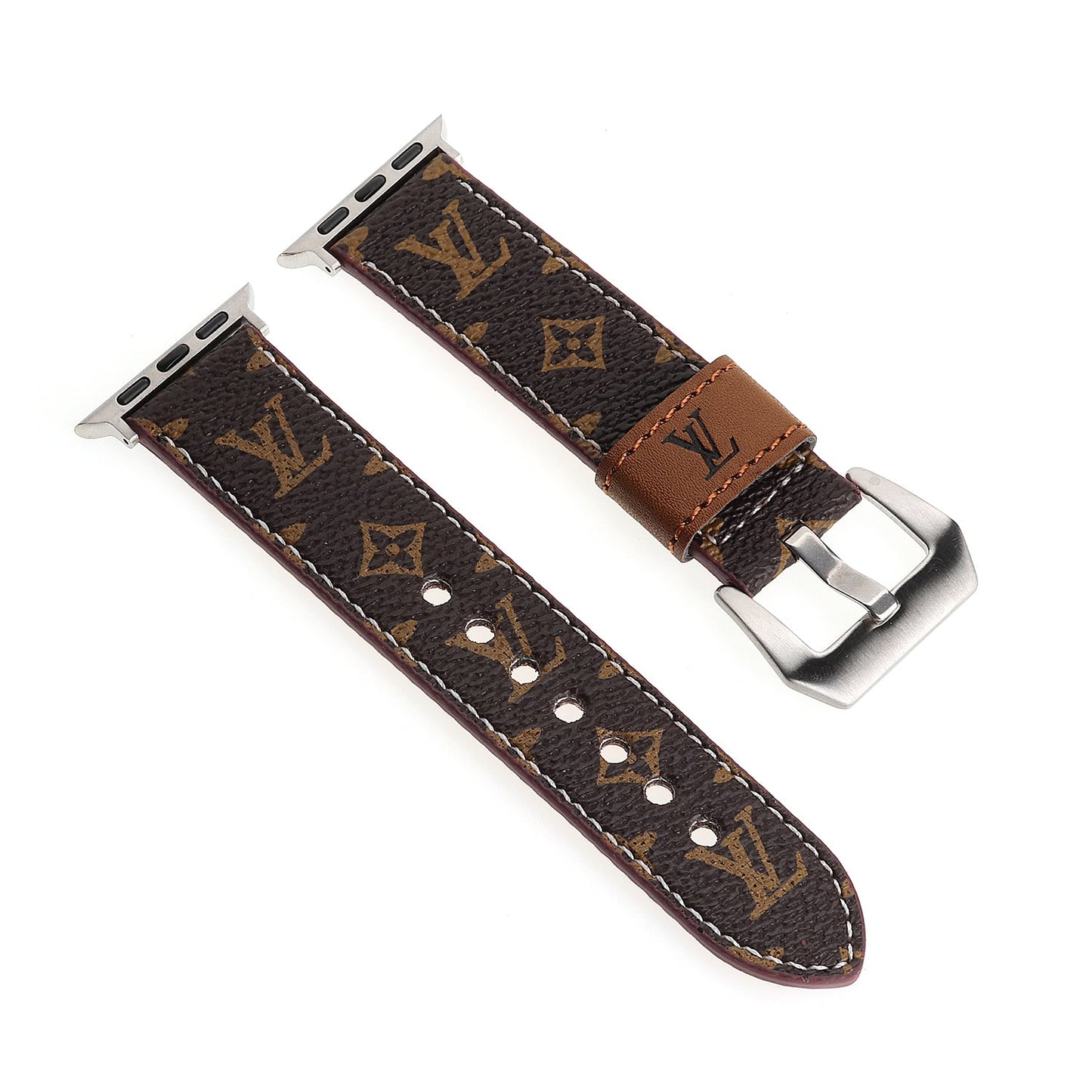 LEATHER MONOGRAM CANVAS APPLE WATCH STRAP