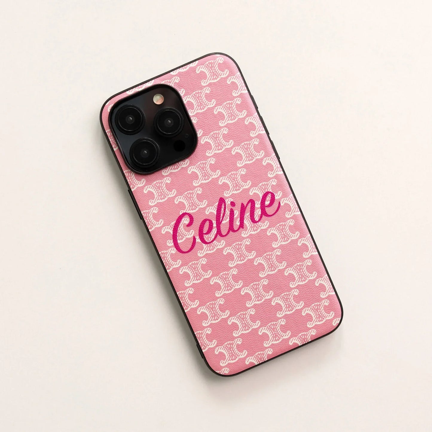 PREMIUM CELINE IPHONE CASE MASSIVE LOGO PINK