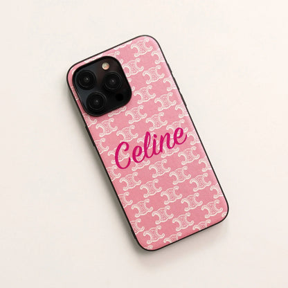 PREMIUM CELINE IPHONE CASE MASSIVE LOGO PINK
