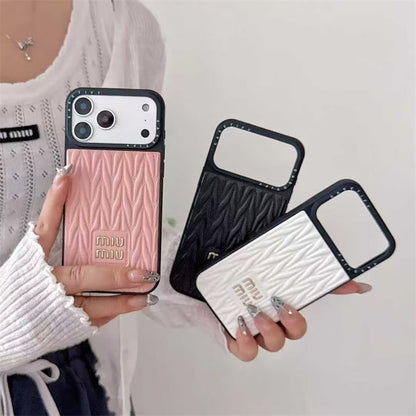Luxury Matelassé Quilted Leather Phone Case for iPhone 13-18