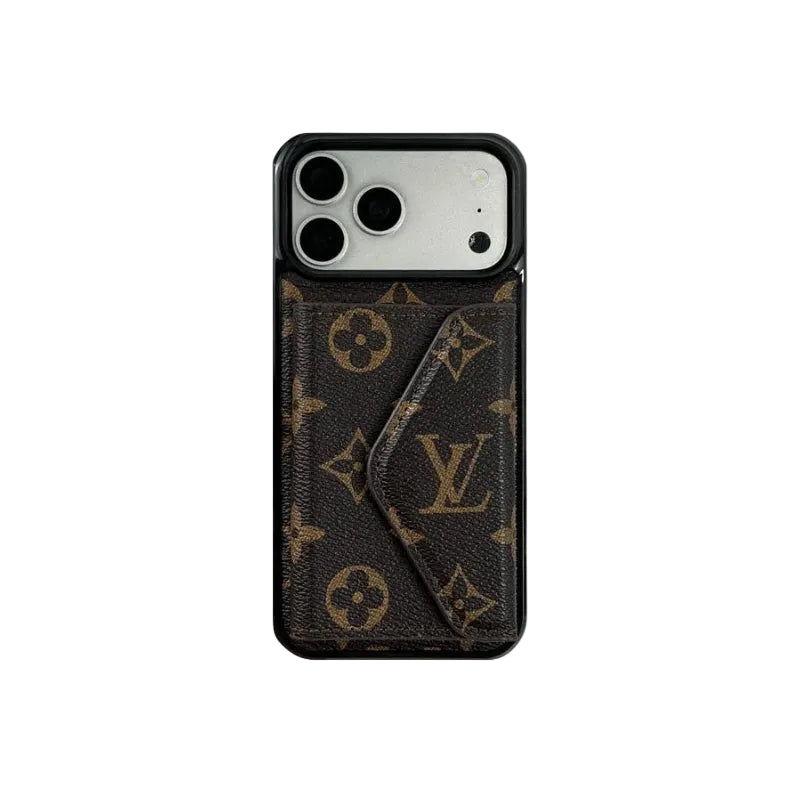 Classic Leather Monogram iPhone Case With Wallet Big Printing