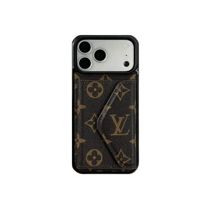 Classic Leather Monogram iPhone Case With Wallet Big Printing