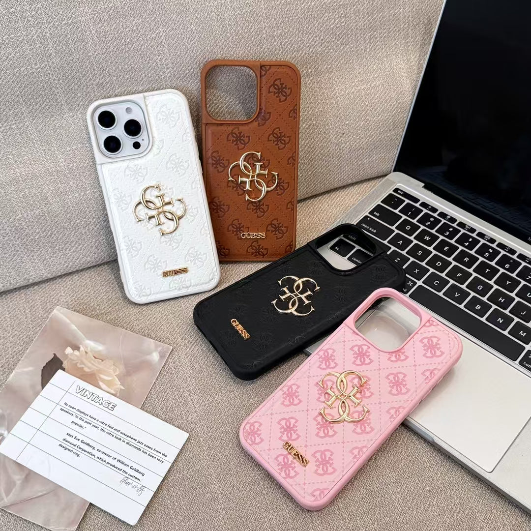 GUESS Monogram Mirror Electroplated Apple iPhone Case theroxymob