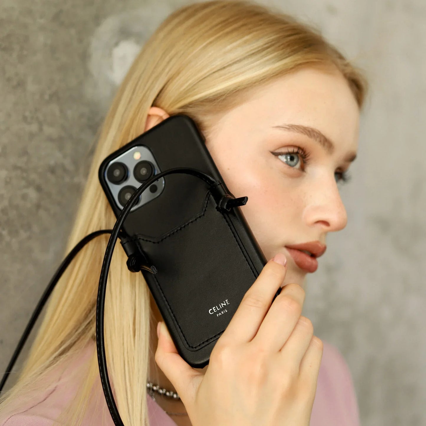 CLASSIC CELINE IPHONE CASE WITH CARD HOLDER BLACK