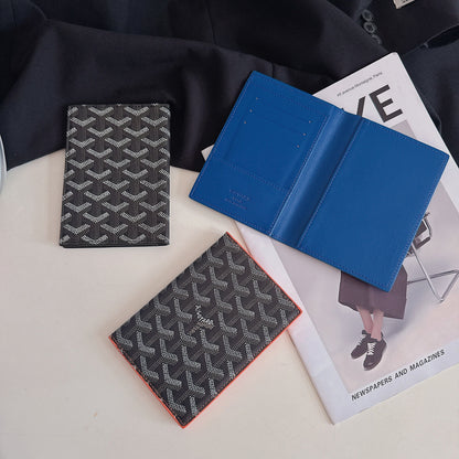Elegant Goyardine Canvas Passport & Card Covers