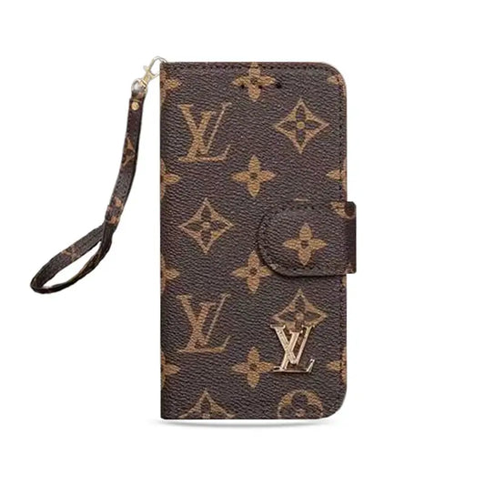 Luxury Monogram Zip Wallet Case with Wristlet for Samsung Galaxy S22-S26 Series