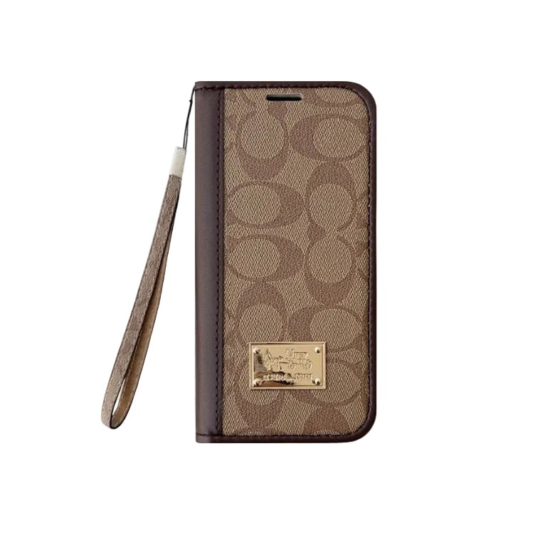 Leather Fold Coach iPhone Case With Wallet And Strap