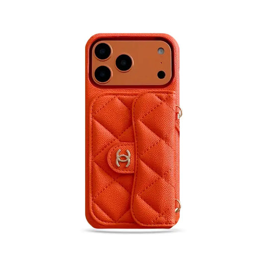 Chanel Genuine Leather Wallet Leather Crossbody Bag Apple iPhone Case