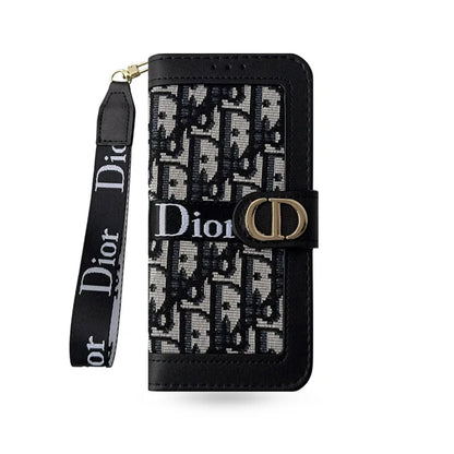 Dior iPhone Case With Card Holder And Wrist Strap