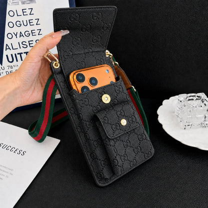 Luxury Gucci Monogram Multi-Pocket Crossbody Phone Bag