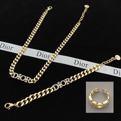 Fancy Design Necklace & Bracelet & Ring Set