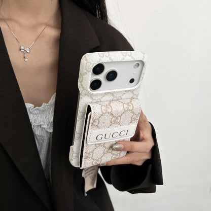 GG Stylish Leather Card Holder Case for iPhone 12-18