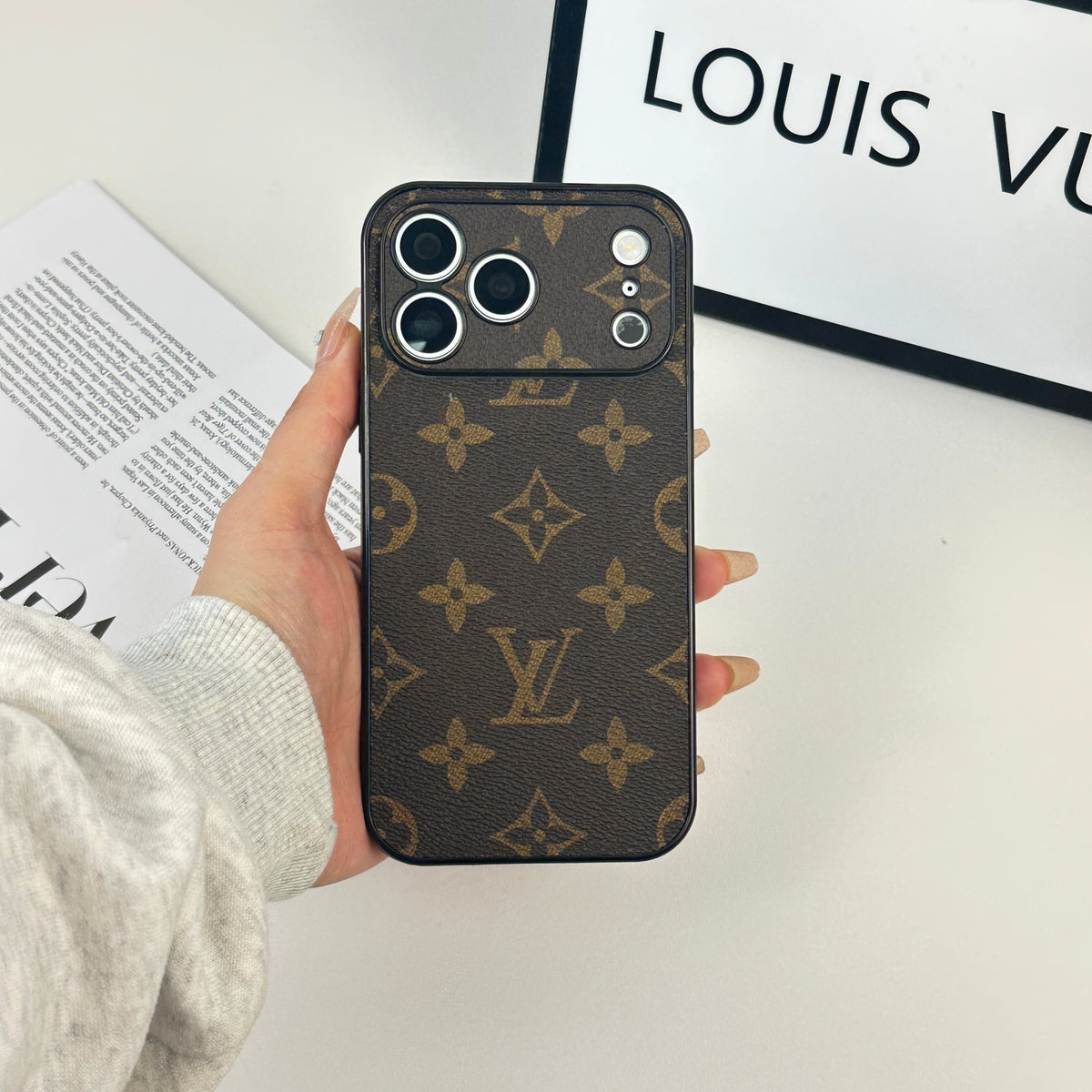 Premium Monogram Magnetic Phone Case with Magsafe for iPhone 12-18 Pro & Pro Max