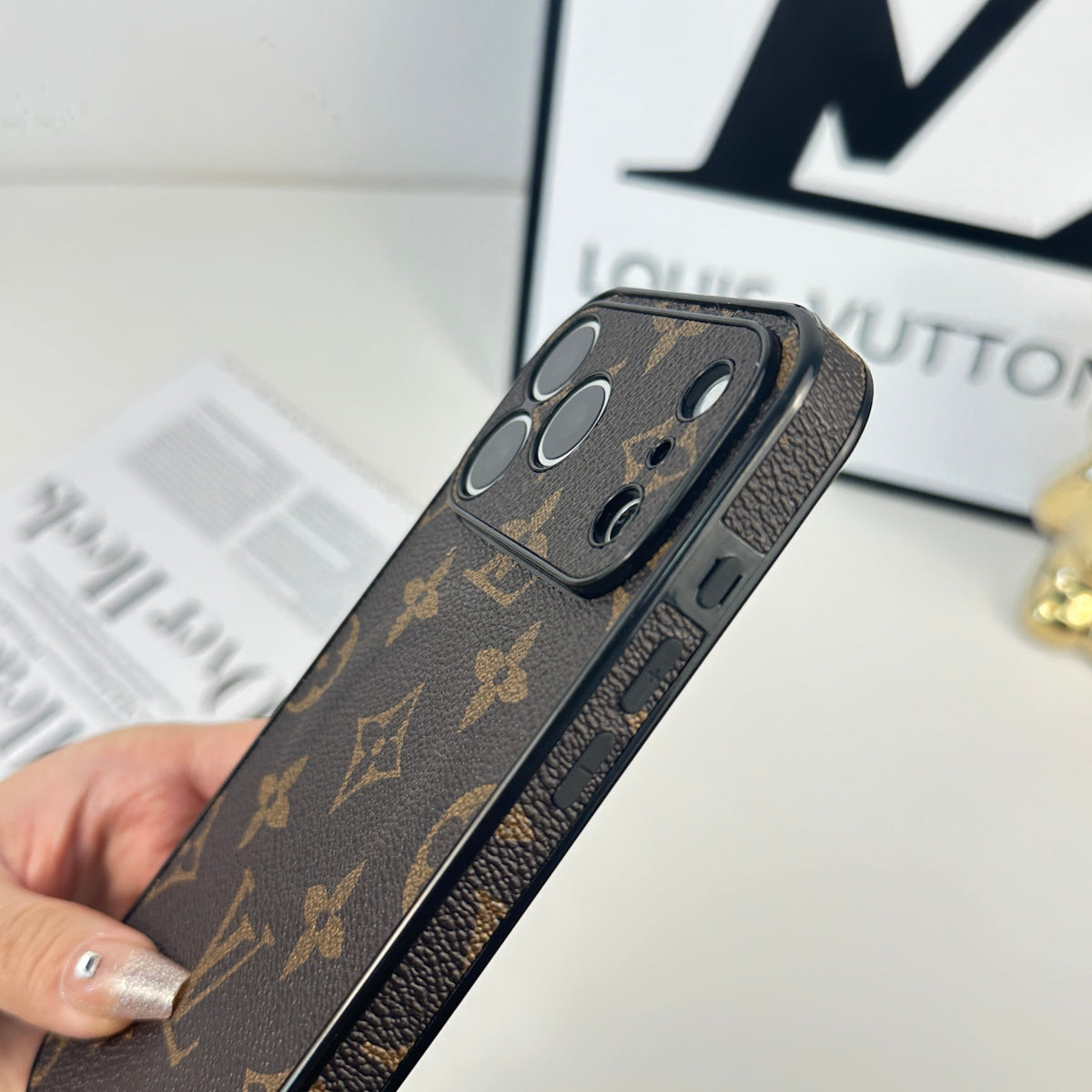 Premium Monogram Magnetic Phone Case with Magsafe for iPhone 12-18 Pro & Pro Max