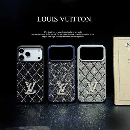 Louis Vuitton Phone Case with Sparkling Rhinestones For iPhone 17/ 16 / 15 / 14