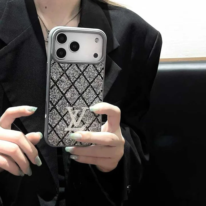 Louis Vuitton Phone Case with Sparkling Rhinestones For iPhone 17/ 16 / 15 / 14