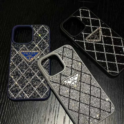Prada Phone Case with Sparkling Rhinestones For iPhone 14-18 Pro & Pro Max
