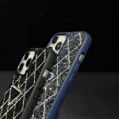 Prada Phone Case with Sparkling Rhinestones For iPhone 17/ 16 / 15 / 14