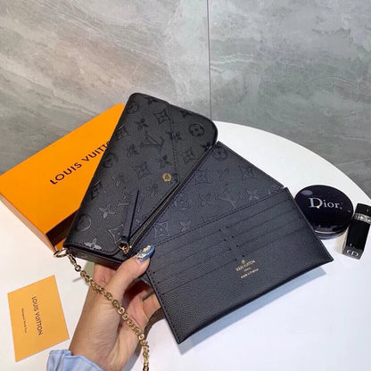 Luxury Louis Vuitton Monogram Shoulder Black Bag