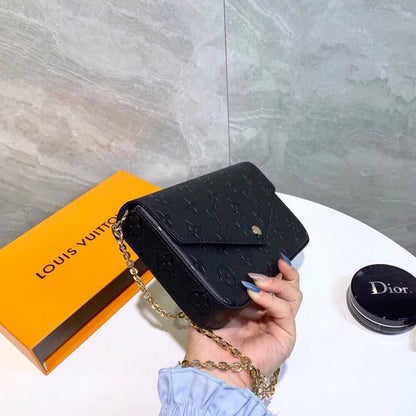 Luxury Louis Vuitton Monogram Shoulder Black Bag