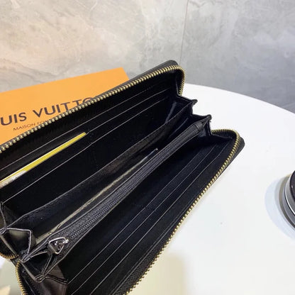 Louis Vuitton Wallet Made of Leather Embossed with the Brand's Logo