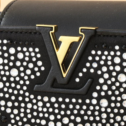 Louis Vuitton Bag is Made of Genuine Leather and Decorated with Diamonds
