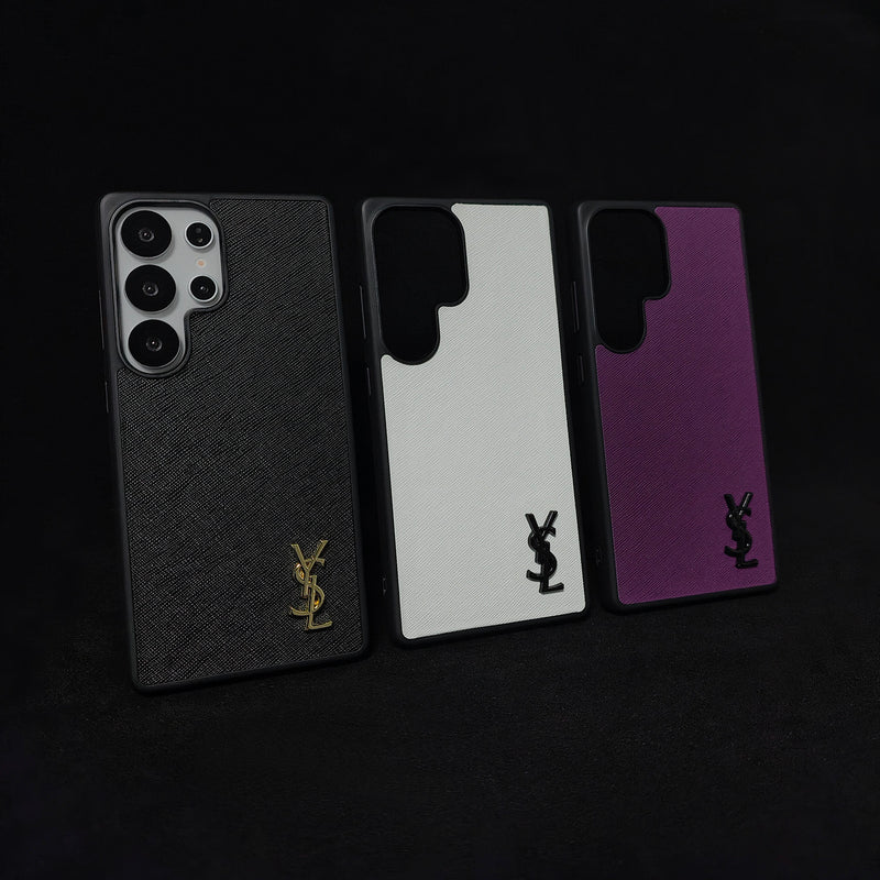 Luxury Purple Saffiano Case for Samsung S22-S26 Series