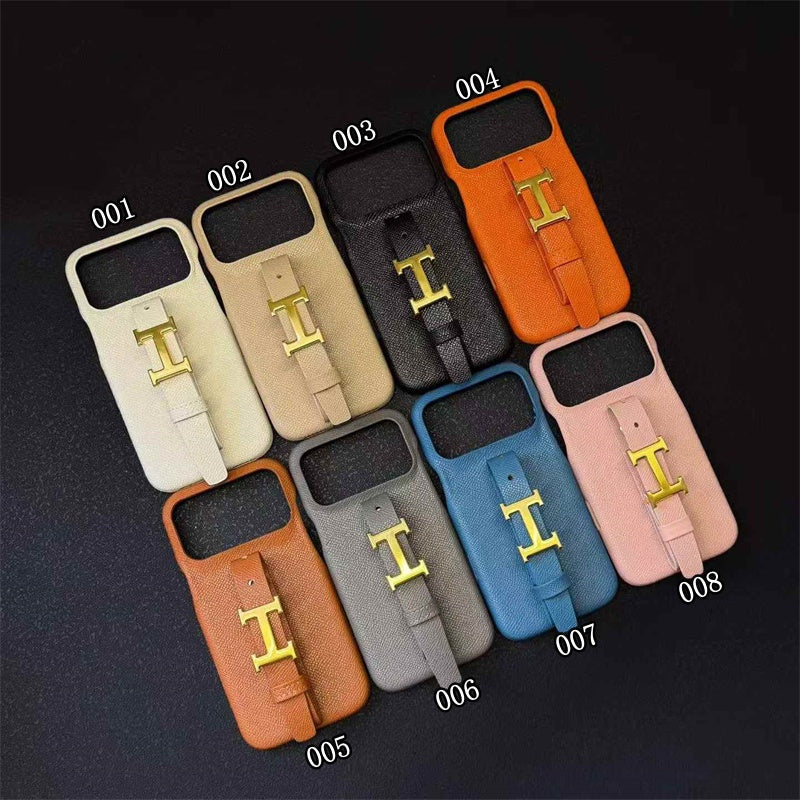 Luxury Leather Hermes Phone Case with Strap