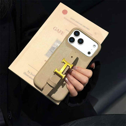 Luxury Leather Hermes Phone Case with Strap