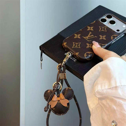 Luxury Monogram Case with Bow Charm & Wrist Lanyard