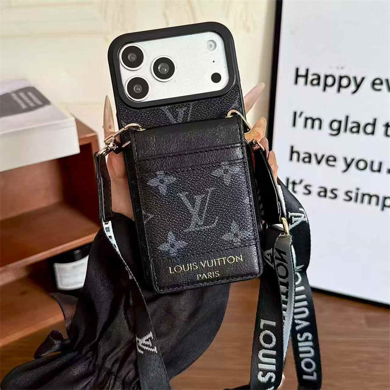 Luxury Louis Vuitton Phone case with card slot for iPhone 12-18