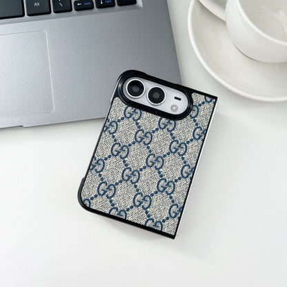 Luxury GG Classic Leather Monogram Case for iPhone Duo