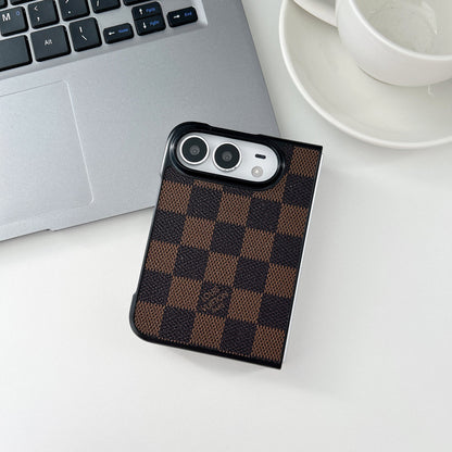 Luxury Lv Classic Leather Monogram Case for iPhone Duo
