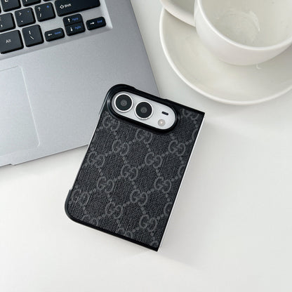 Luxury GG Classic Leather Monogram Case for iPhone Duo